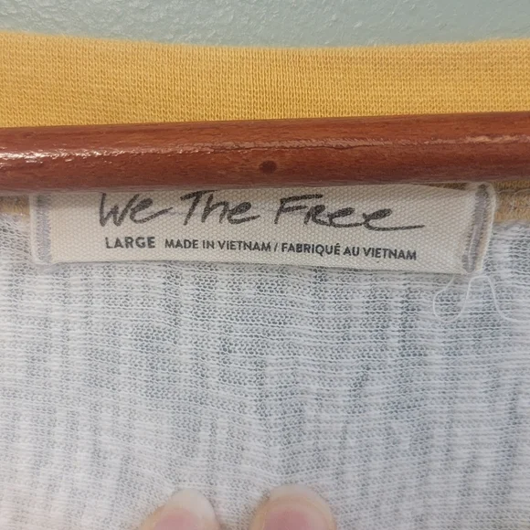 We The Free Womens Raglan Ivory Heather Oversize Top Size Large - Picture 4 of 10
